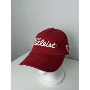 Titleist FJ Cotton Hat Red Adjustable Strapback Golf Hat Dad Cap